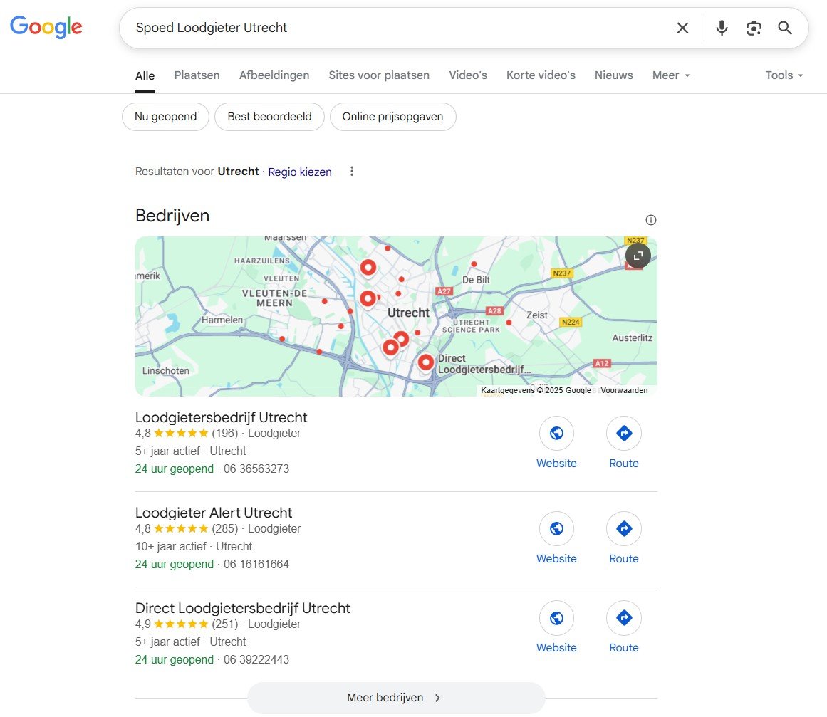 Afbeelding Google Bedrijfsprofiel Blog Voorbeeld Loodgieter